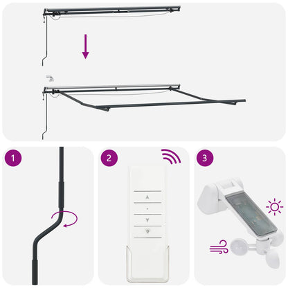 Tenda retrattile Sabbia 400 × 350 cm Poliestere | homemem39