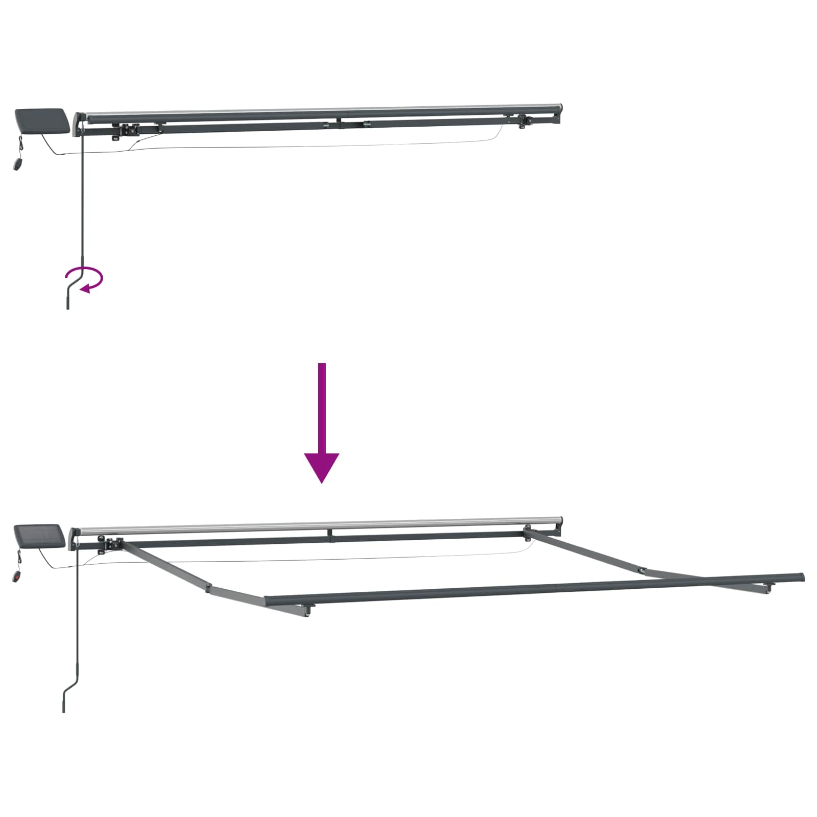 Tenda retrattile Grigio chiaro e bianco 450 × 300 cm | homemem39