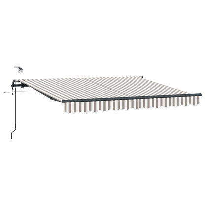 Tenda retrattile Grigio chiaro e bianco 450 × 300 cm Poliestere | homemem39