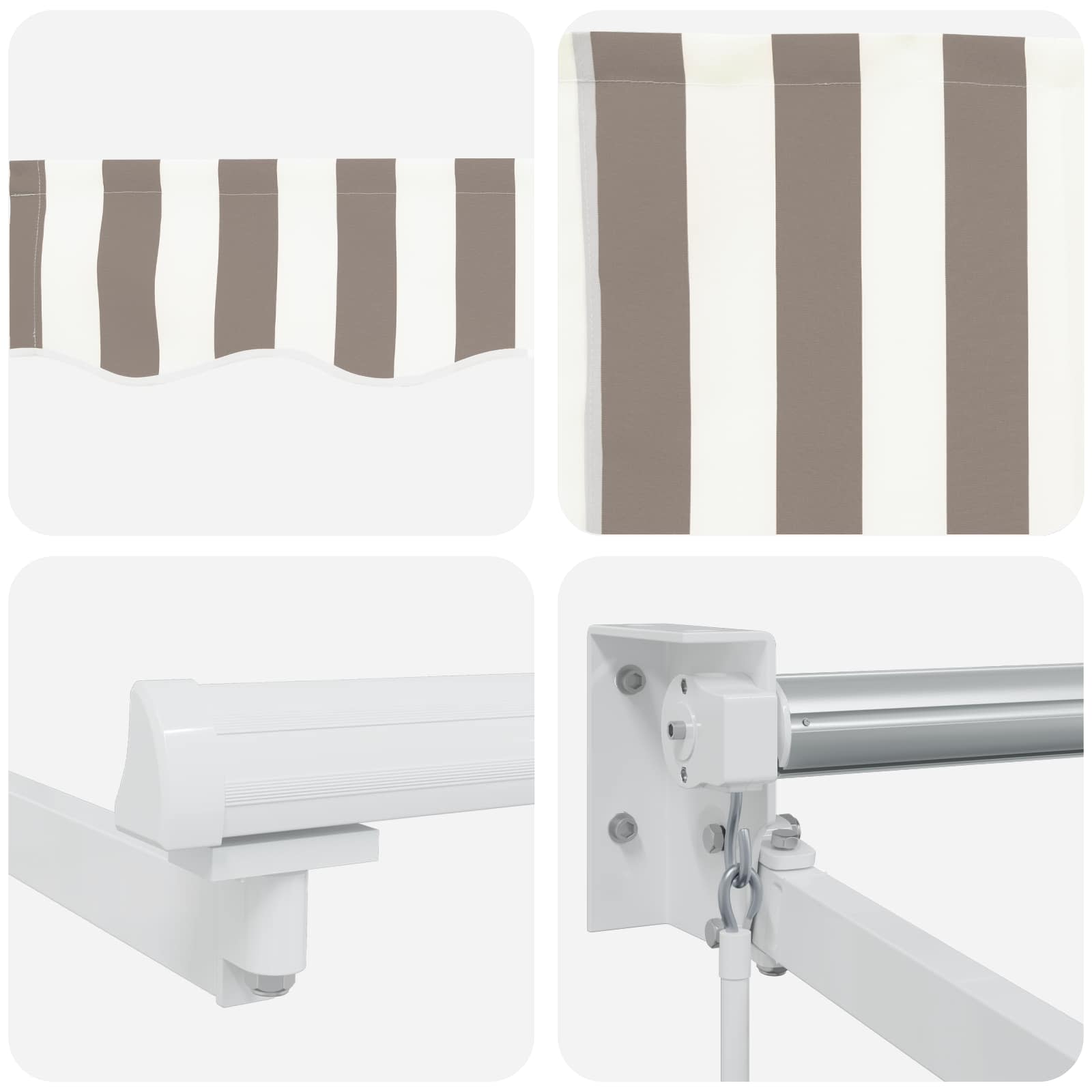 Tenda retrattile Grigio chiaro e bianco 4,5 × 3 m | homemem39