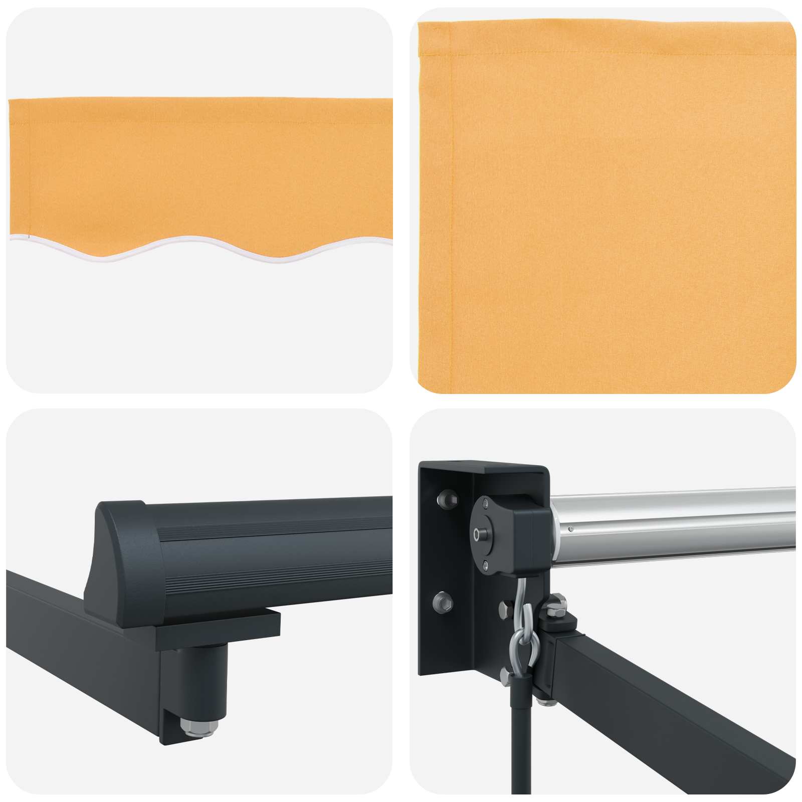 Tenda retrattile Sabbia 4,5 × 3 m 100% Poliestere e Alluminio | homemem39