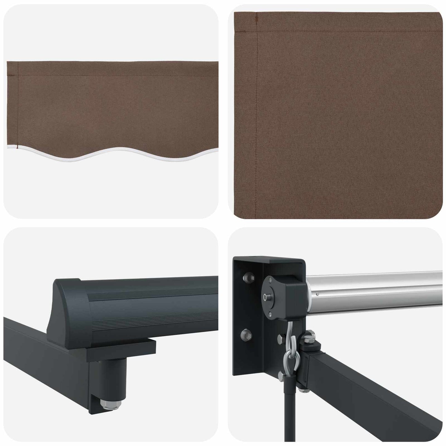 Tenda retrattile Tortora 4,5 × 3 m 100% Poliestere e Alluminio | homemem39