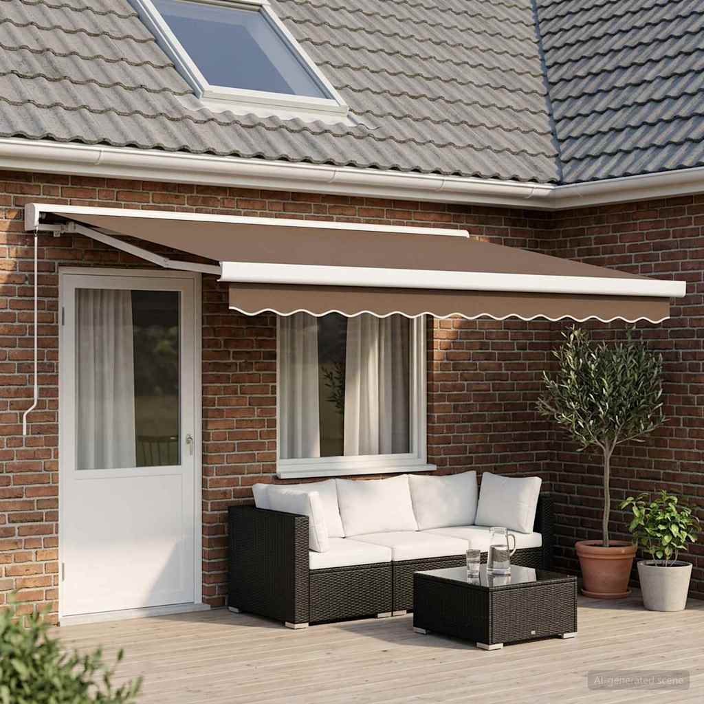 Tenda retrattile Tortora 450 × 300 cm Tela e Alluminio | homemem39