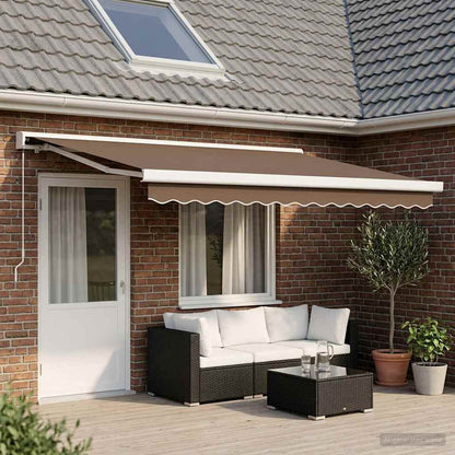 Tenda retrattile Tortora 450 × 300 cm Tela e Alluminio | homemem39