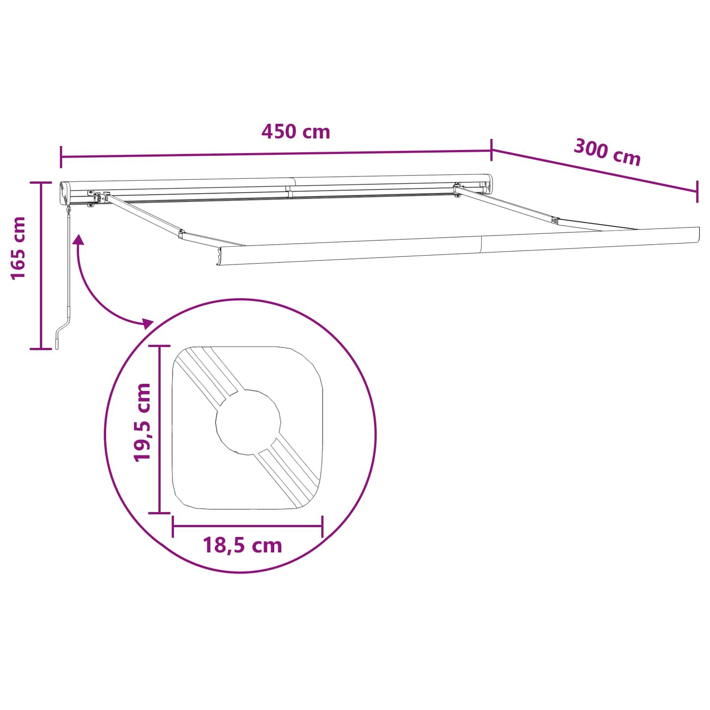Tenda retrattile Grigio chiaro e bianco 450 × 300 cm | homemem39