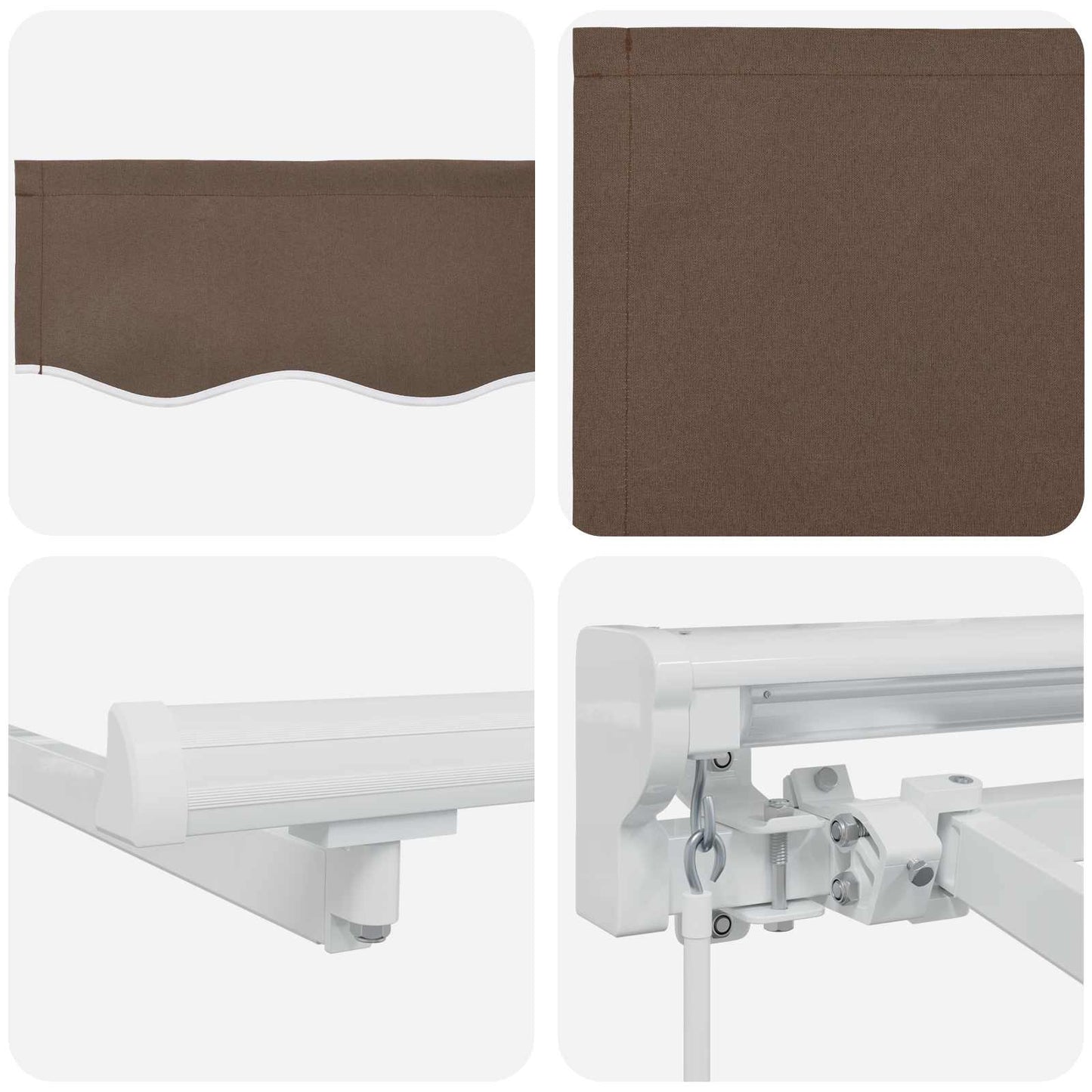 Cornice per Tenda Manuale con LED Tortora 4,5 × 3 m | homemem39