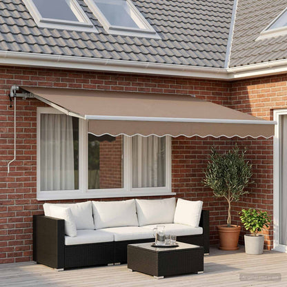 Tenda retrattile Tortora 450 × 350 cm Tessuto e Alluminio
