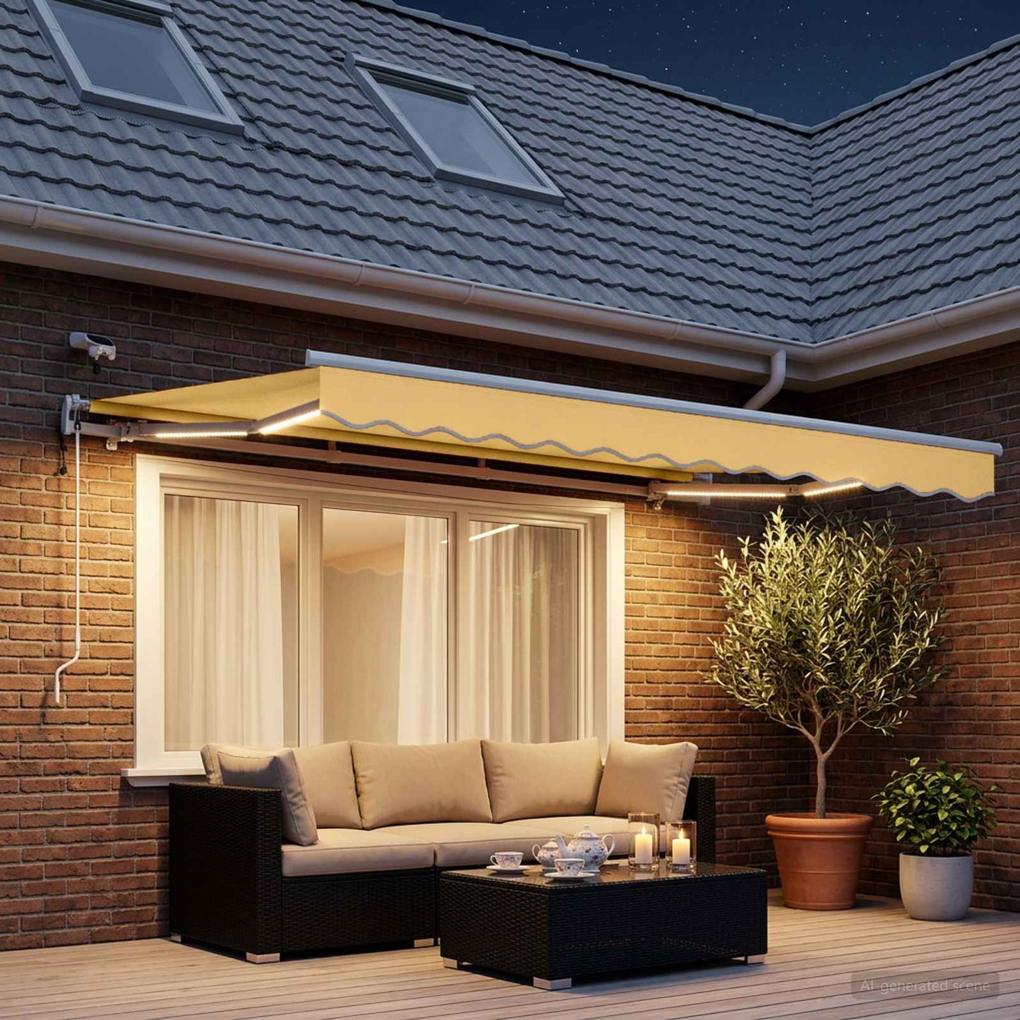 Tenda retrattile Sabbia 450 × 350 cm Poliestere