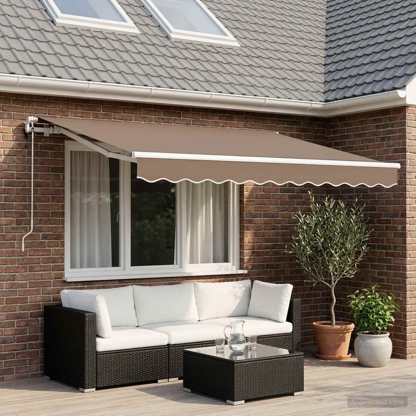 Tenda retrattile Tortora 450 × 350 cm Poliestere