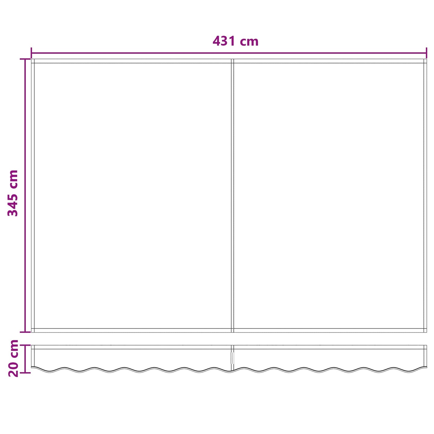 Tenda retrattile Sabbia 450 × 350 cm Poliestere e Alluminio