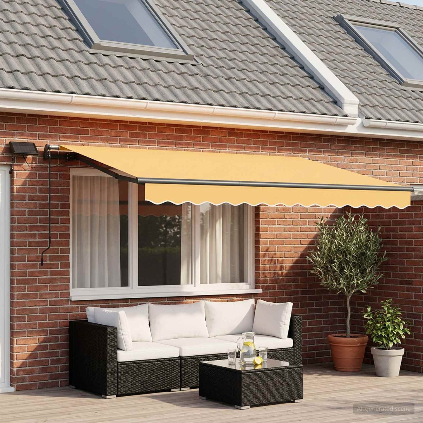 Tenda retrattile Sabbia 450 × 350 cm Tessuto e Alluminio