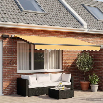 Tenda retrattile Sabbia 450 × 350 cm Tessuto e Alluminio