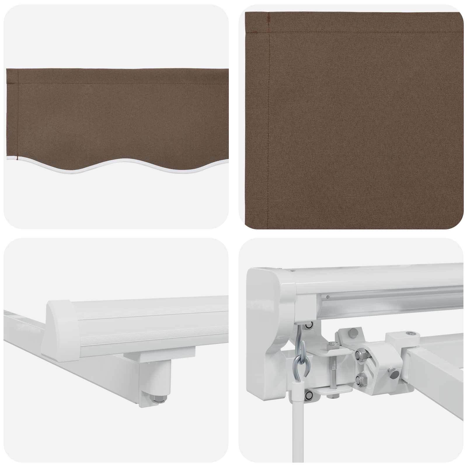 Cornice per Tenda Manuale con LED Tortora 4,5 × 3,5 m | homemem39