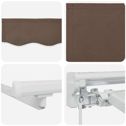 Cornice per Tenda Manuale con LED Tortora 4,5 × 3,5 m | homemem39