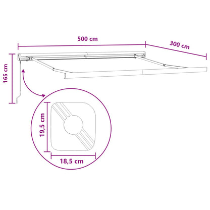 Tenda retrattile Sabbia 500 × 300 cm Tela e Alluminio | homemem39