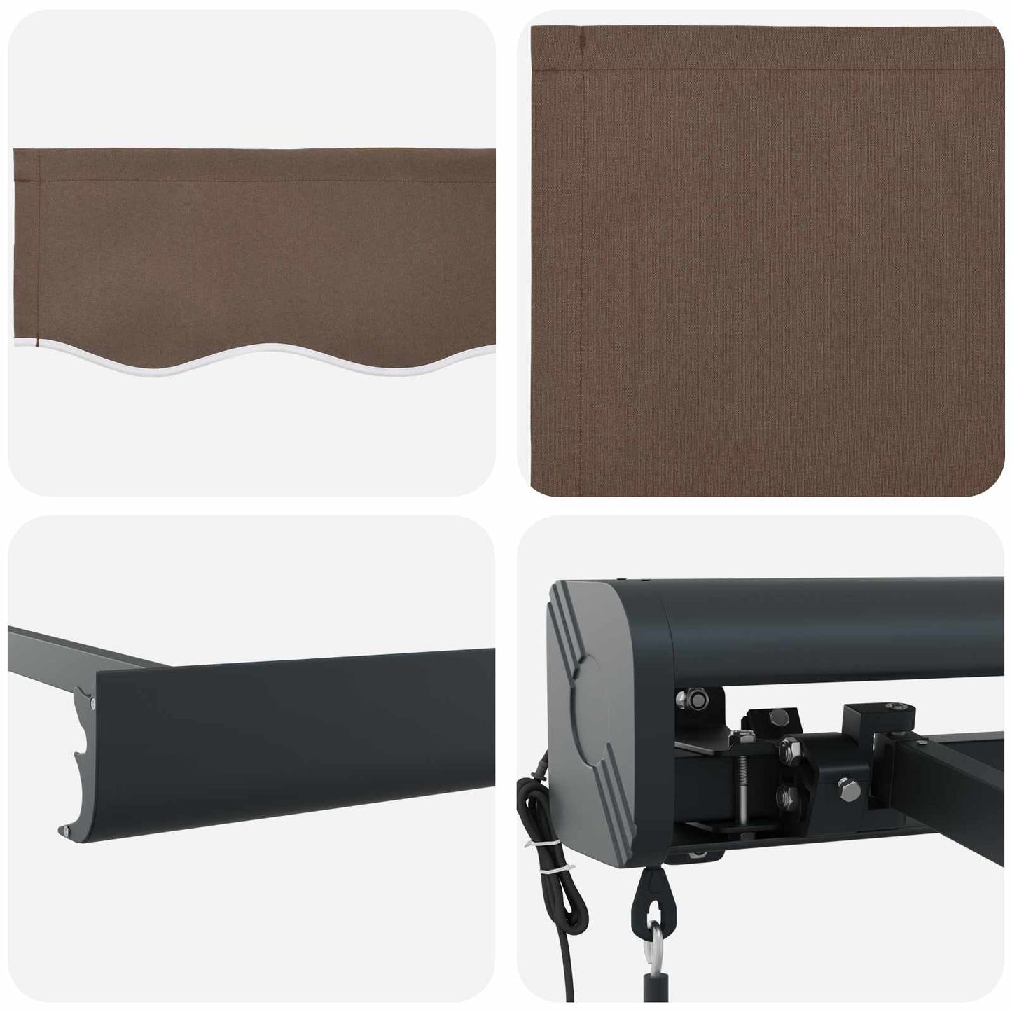 Tenda retrattile Tortora 500 × 300 cm Tessuto e Metallo | homemem39
