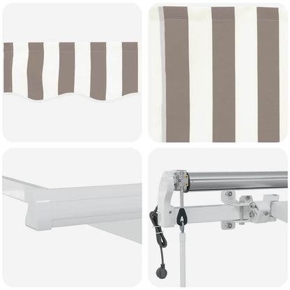 Tenda retrattile Grigio chiaro e bianco 600 × 350 cm Poliestere | homemem39