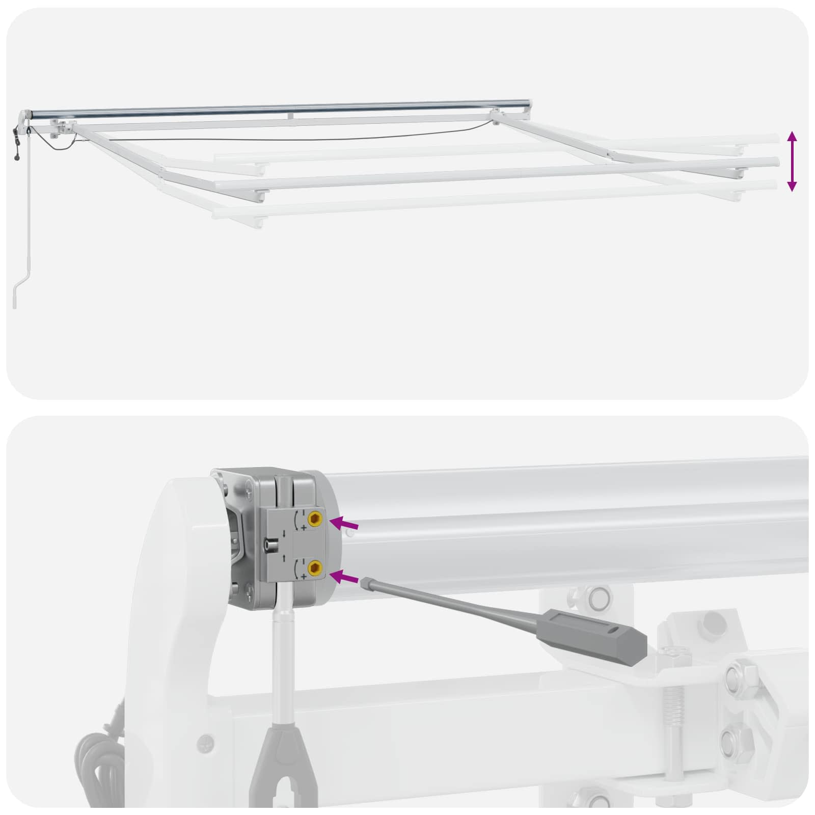 Tenda retrattile Grigio chiaro e bianco 600 × 350 cm Poliestere | homemem39