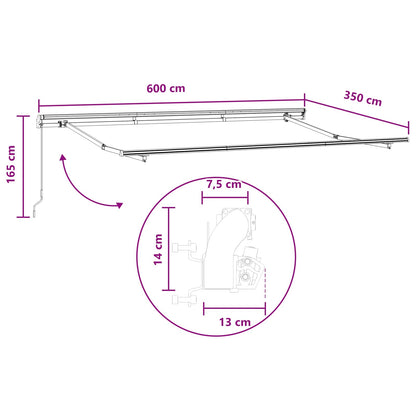 Tenda retrattile Sabbia 600 × 350 cm Poliestere e Alluminio | homemem39