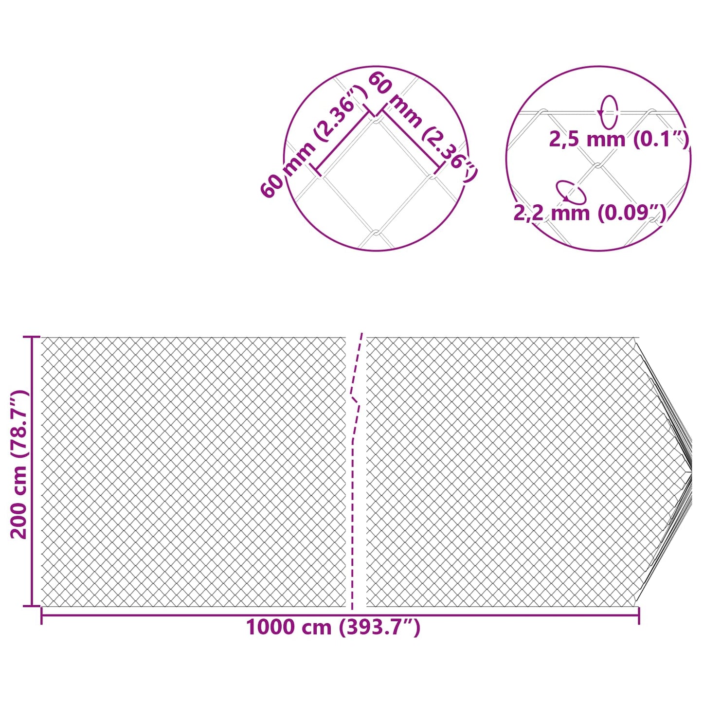 Recinzione a rete metallica Verde 2 x 10 m Acciaio | homemem39