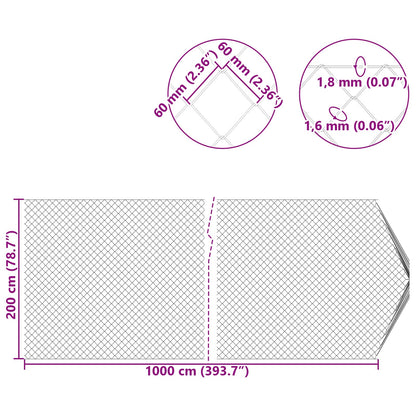 Recinzione a rete metallica Galvanizzato 2 x 10 m Vetro | homemem39