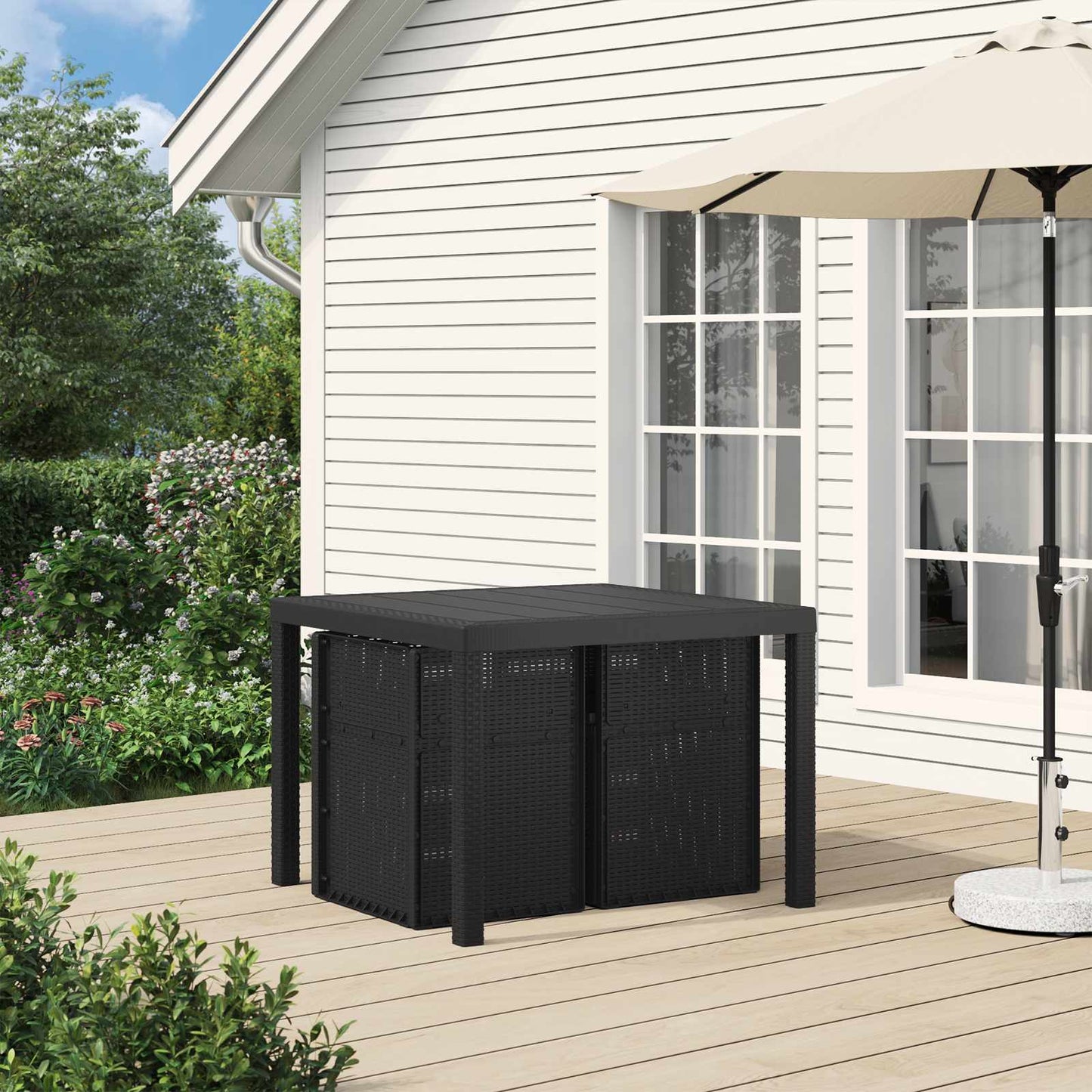 Sedie da pranzo da giardino 2 pcs Antracite 53 x 47 x 88,5 cm | homemem39