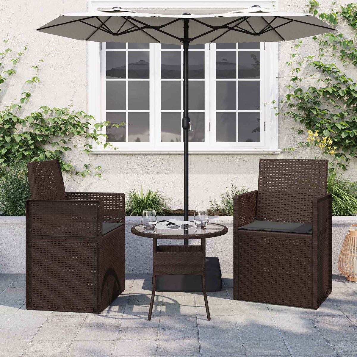 Cuscini per Seduta 2 pz Poliestere Antracite 47 x 36 x 2 cm - homemem39