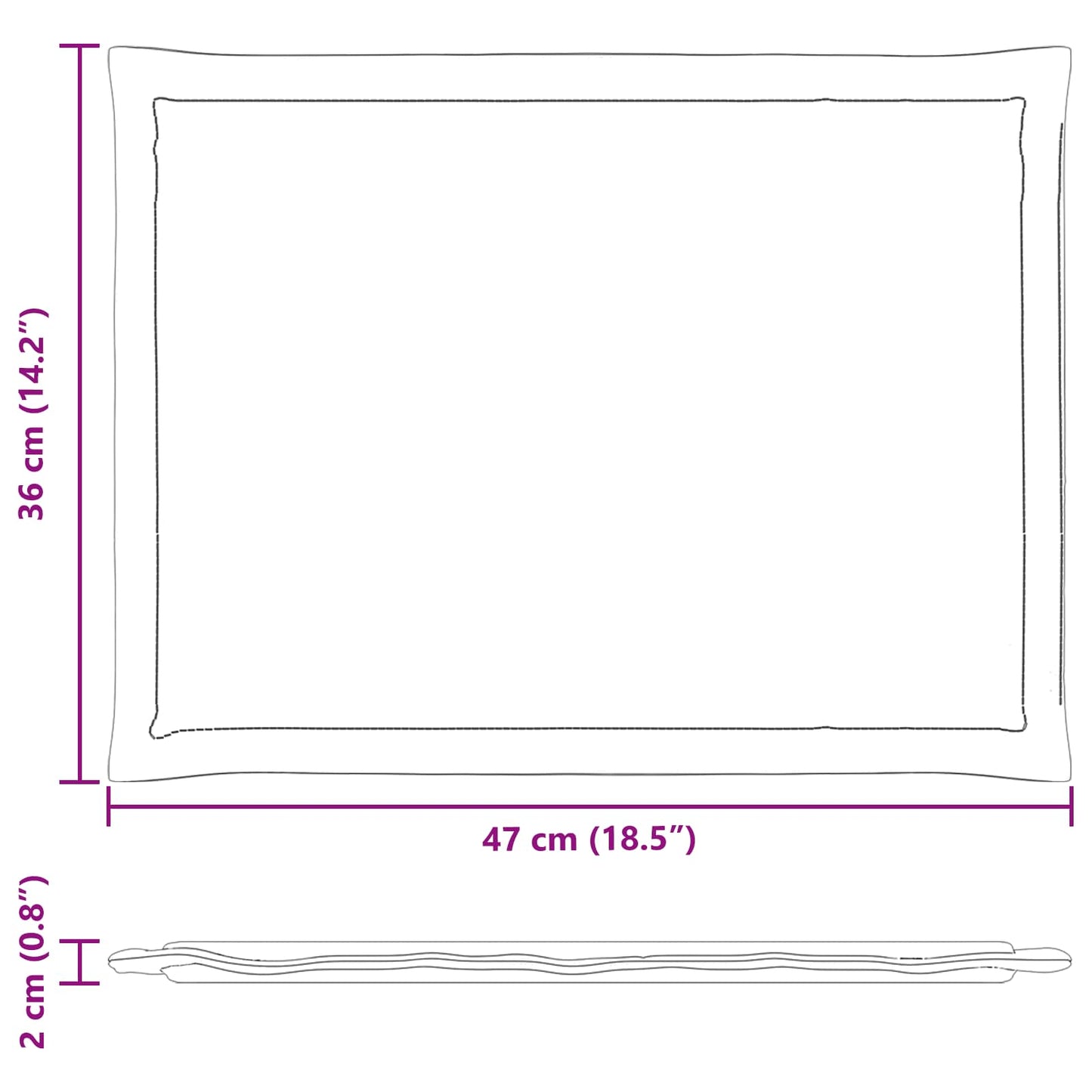 Cuscini per Seduta 2 pcs Grigio Chiaro 47 x 36 x 2 cm | homemem39