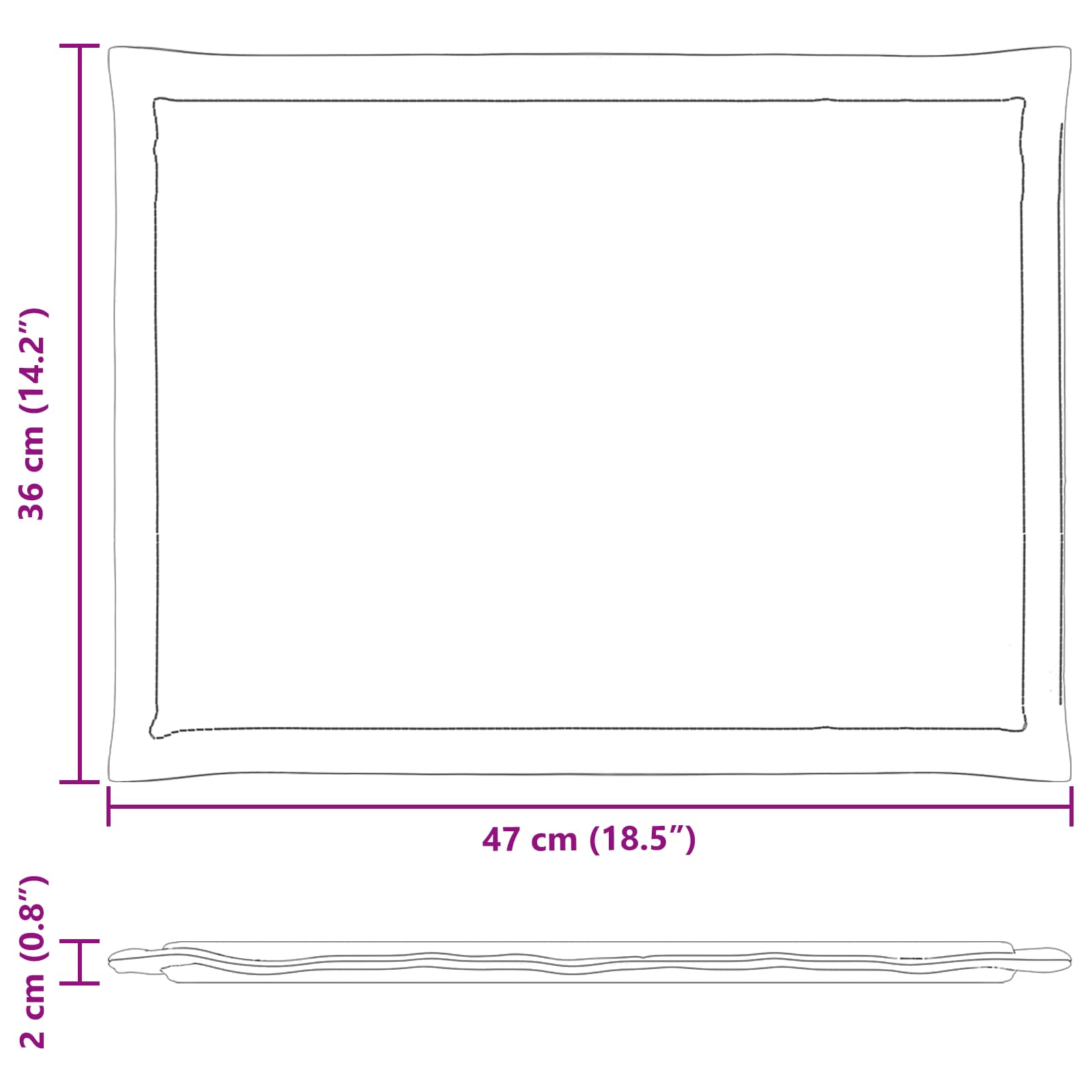 Cuscini per Seduta 2 pcs Grigio Chiaro 47 x 36 x 2 cm | homemem39
