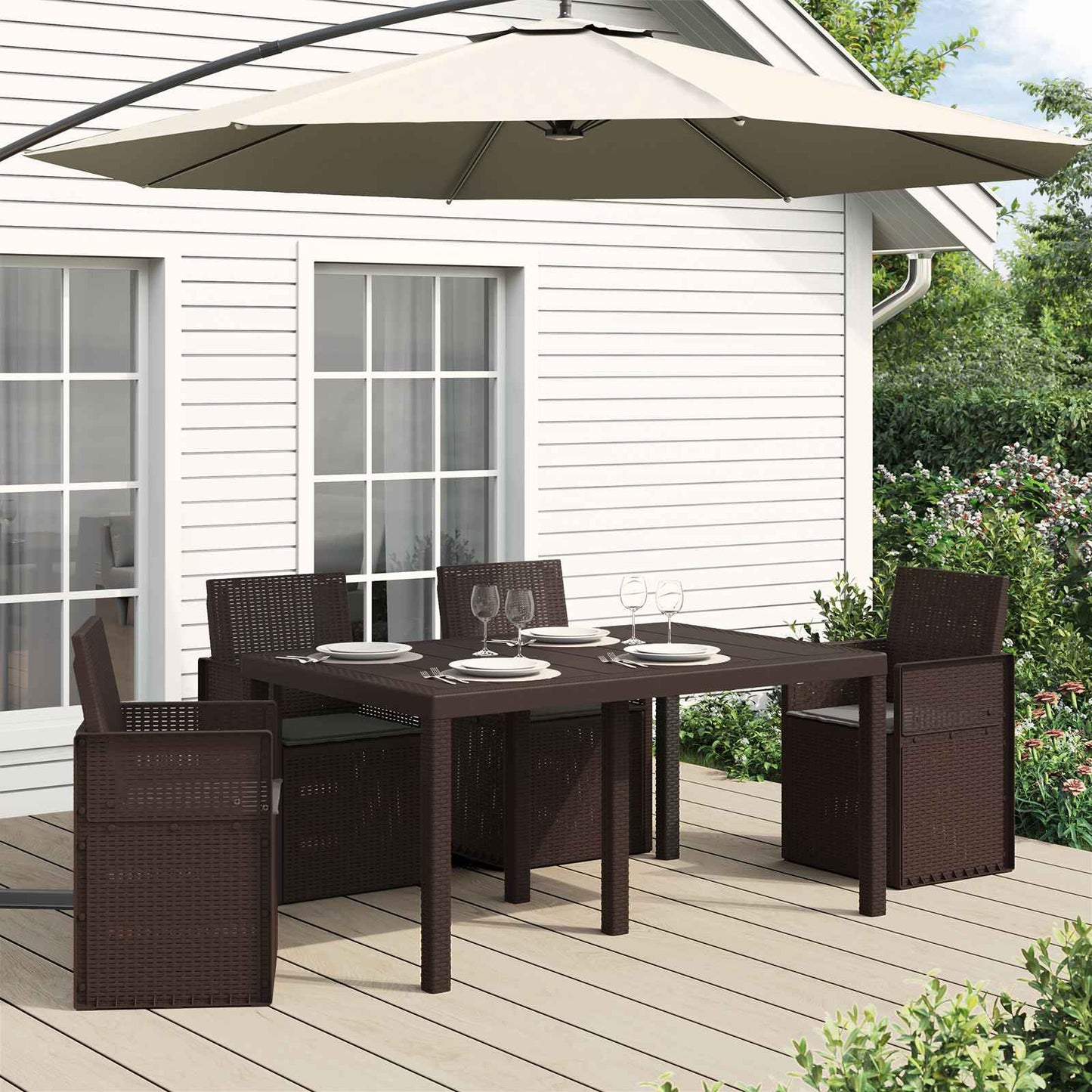 Cuscini per Seduta 4 pz Poliestere Antracite 47 x 36 x 2 cm