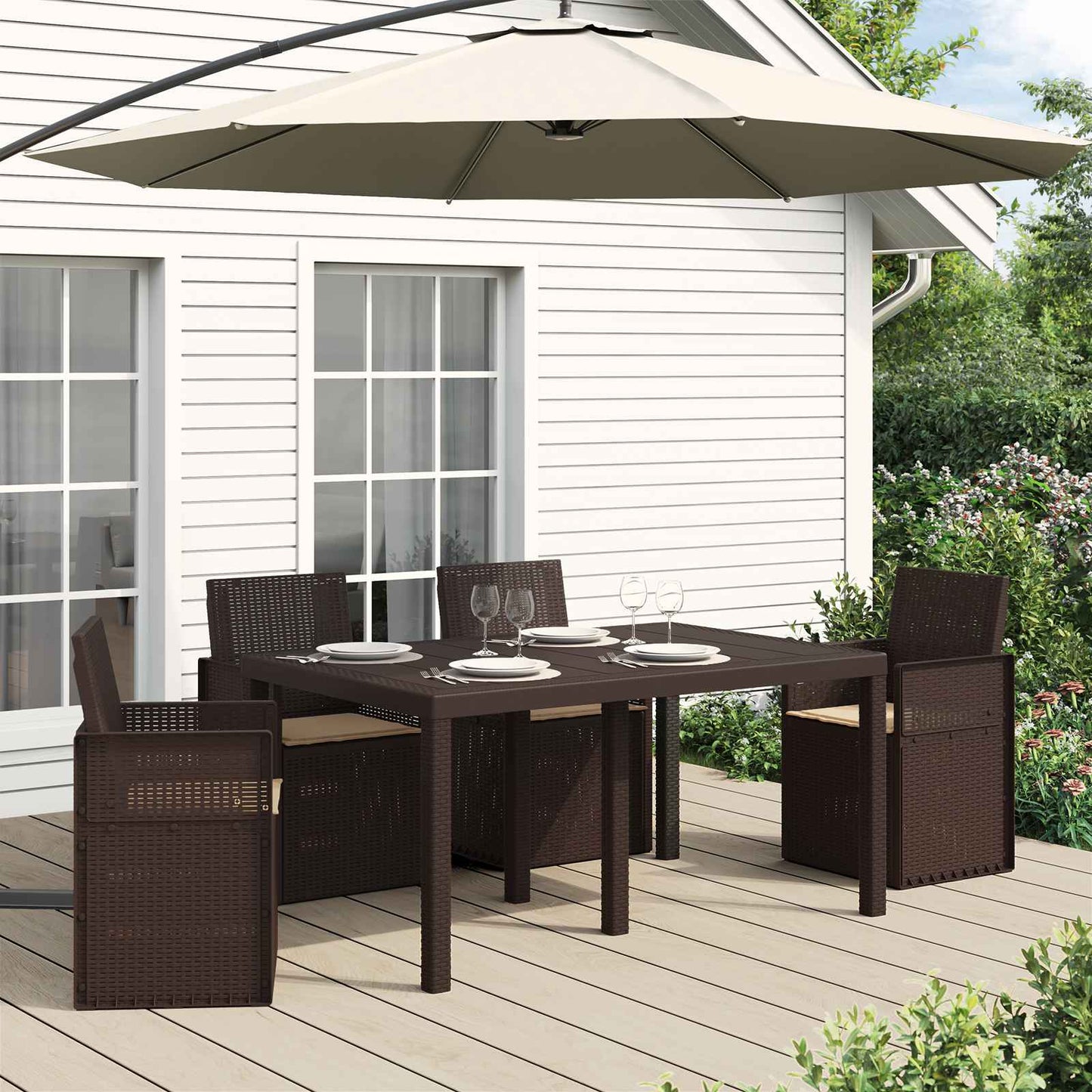 Cuscini per Seduta 4 pcs Tortora 47 x 36 x 2 cm Poliestere | homemem39