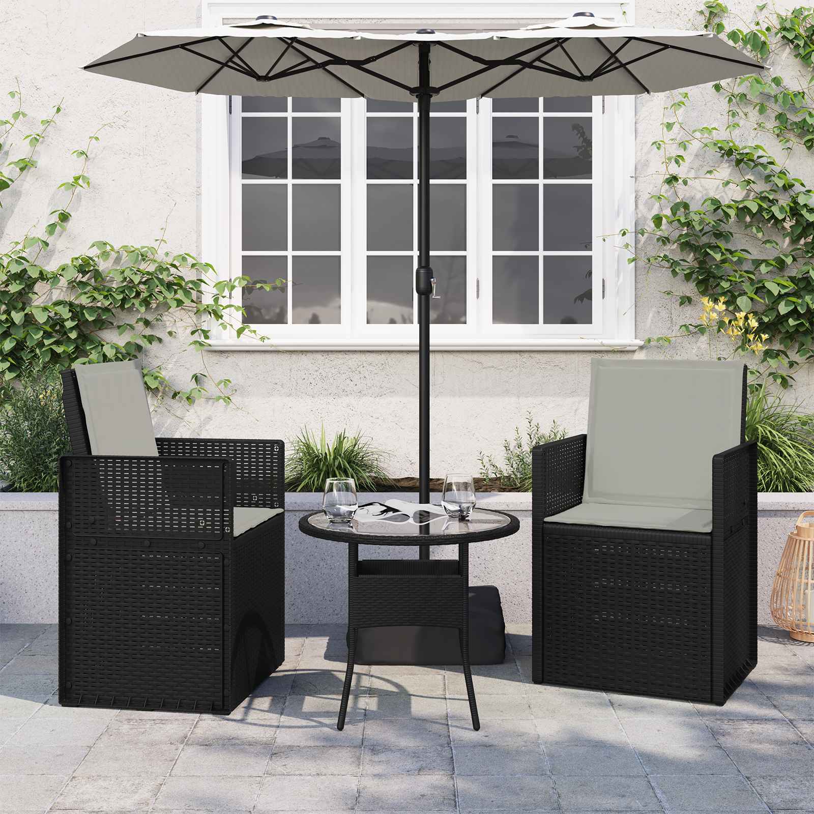 Cuscini per Seduta e Schienale 2 pcs Grigio Chiaro | homemem39