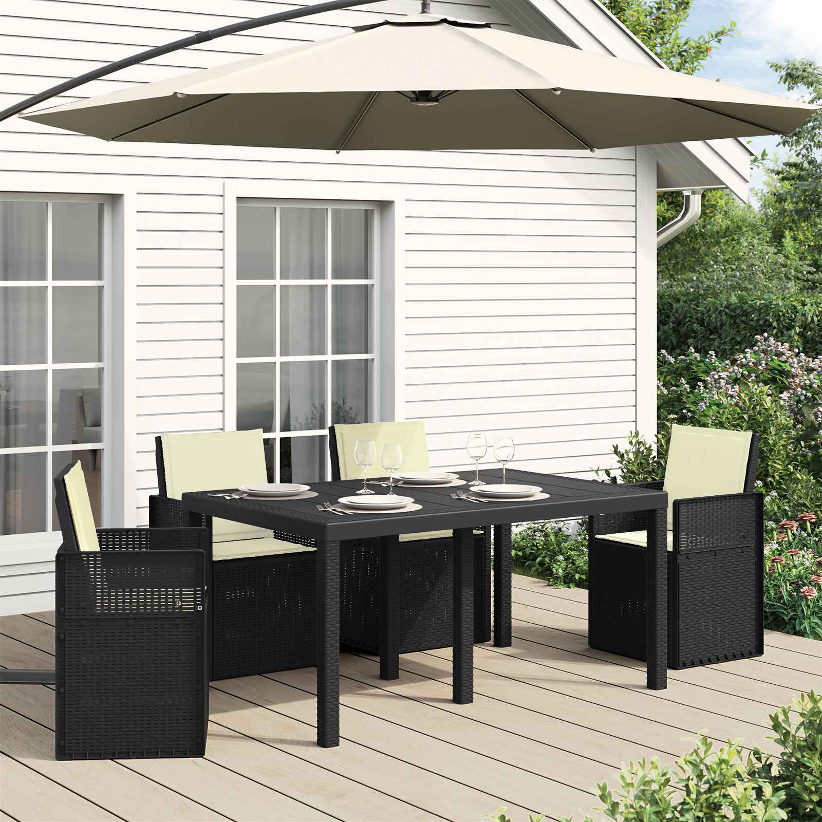 Cuscini per Seduta e Schienale 4 pcs Crema 47 x 45 x 2 cm | homemem39
