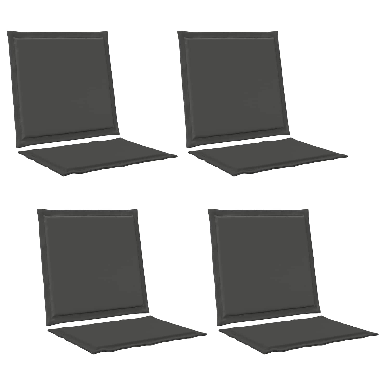 Cuscini per Seduta e Schienale 4 pcs Antracite 47 x 45 x 2 cm | homemem39