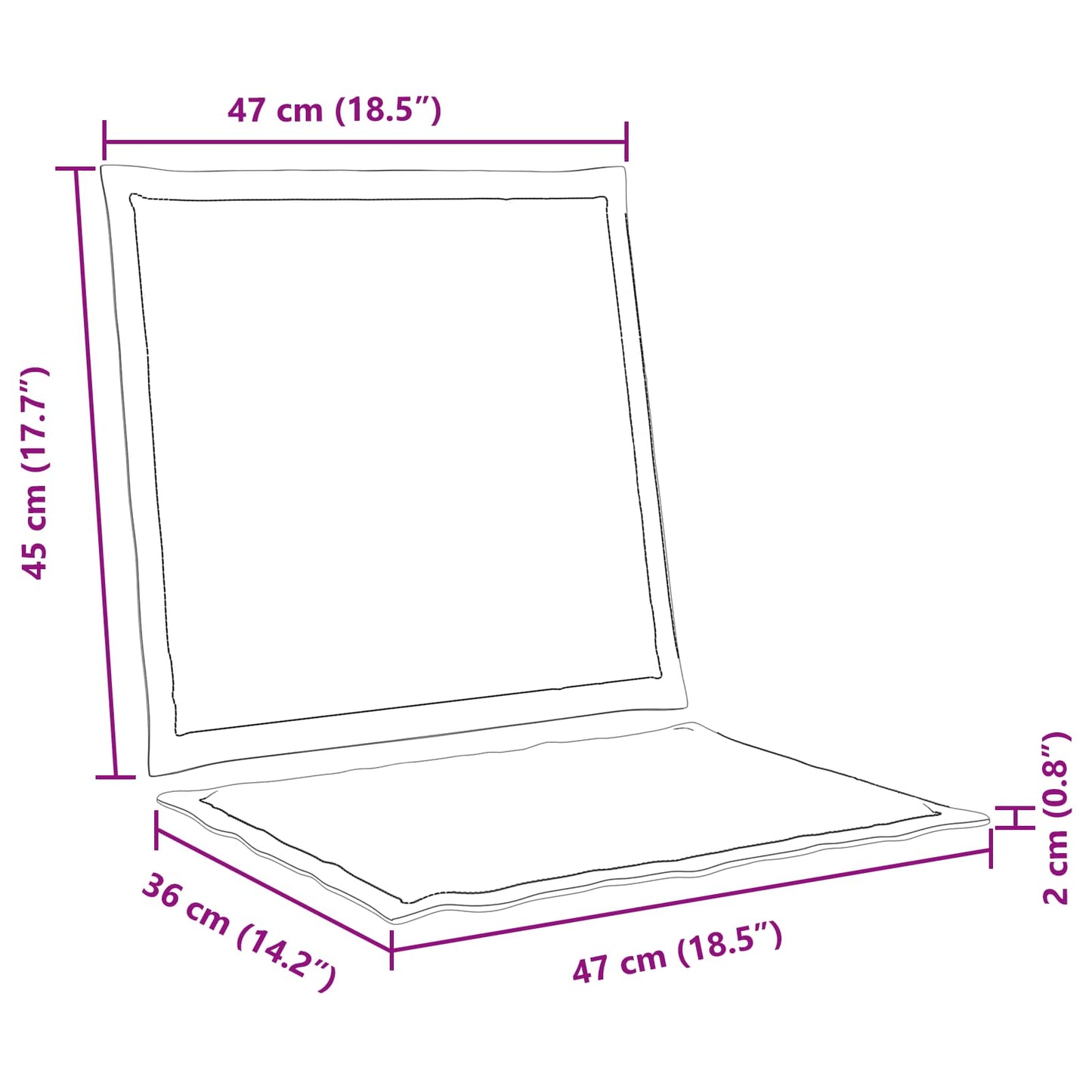 Cuscini per Seduta e Schienale 4 pcs Tortora 47 x 45 x 2 cm | homemem39