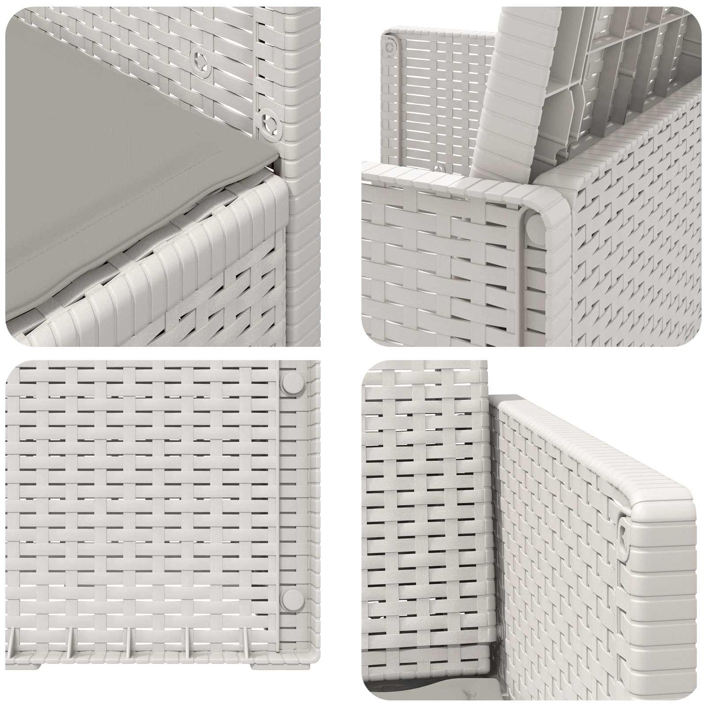 Sedie da pranzo da giardino 2 pcs Bianco e Grigio Chiaro PP | homemem39