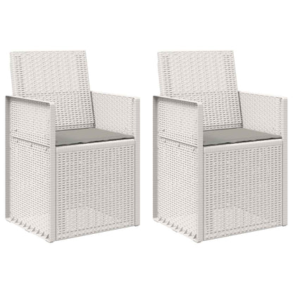 Sedie da pranzo da giardino 2 pcs Bianco e Grigio Chiaro PP