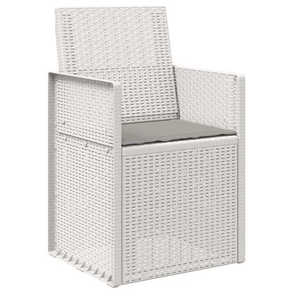 Sedie da pranzo da giardino 2 pcs Bianco e Grigio Chiaro PP | homemem39