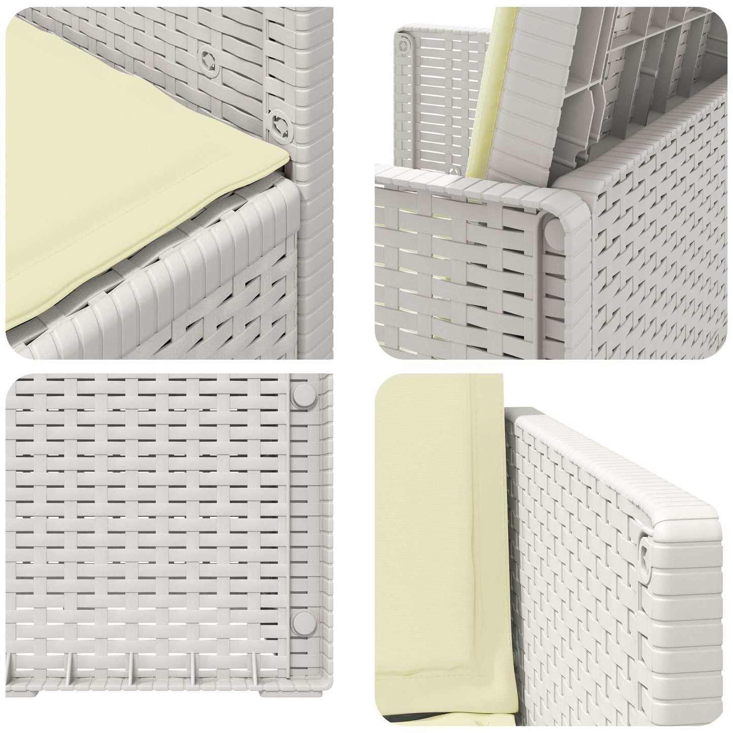 Sedie da pranzo da giardino 2 pcs Bianco e Crema PP | homemem39