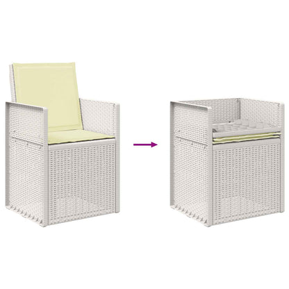 Sedie da pranzo da giardino 2 pcs Bianco e Crema PP | homemem39