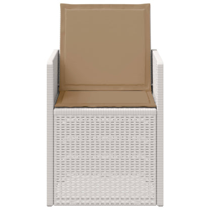 Sedie da pranzo da giardino 2 pcs Bianco e Tortora PP