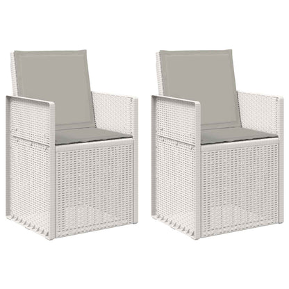 Sedie da pranzo da giardino 2 pcs Bianco e Grigio Chiaro PP
