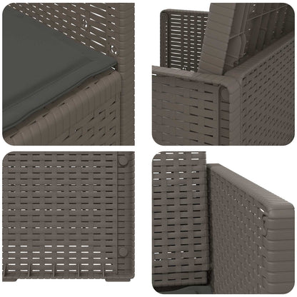 Sedie da pranzo da giardino 2 pcs Grigio chiaro e Antracite PP