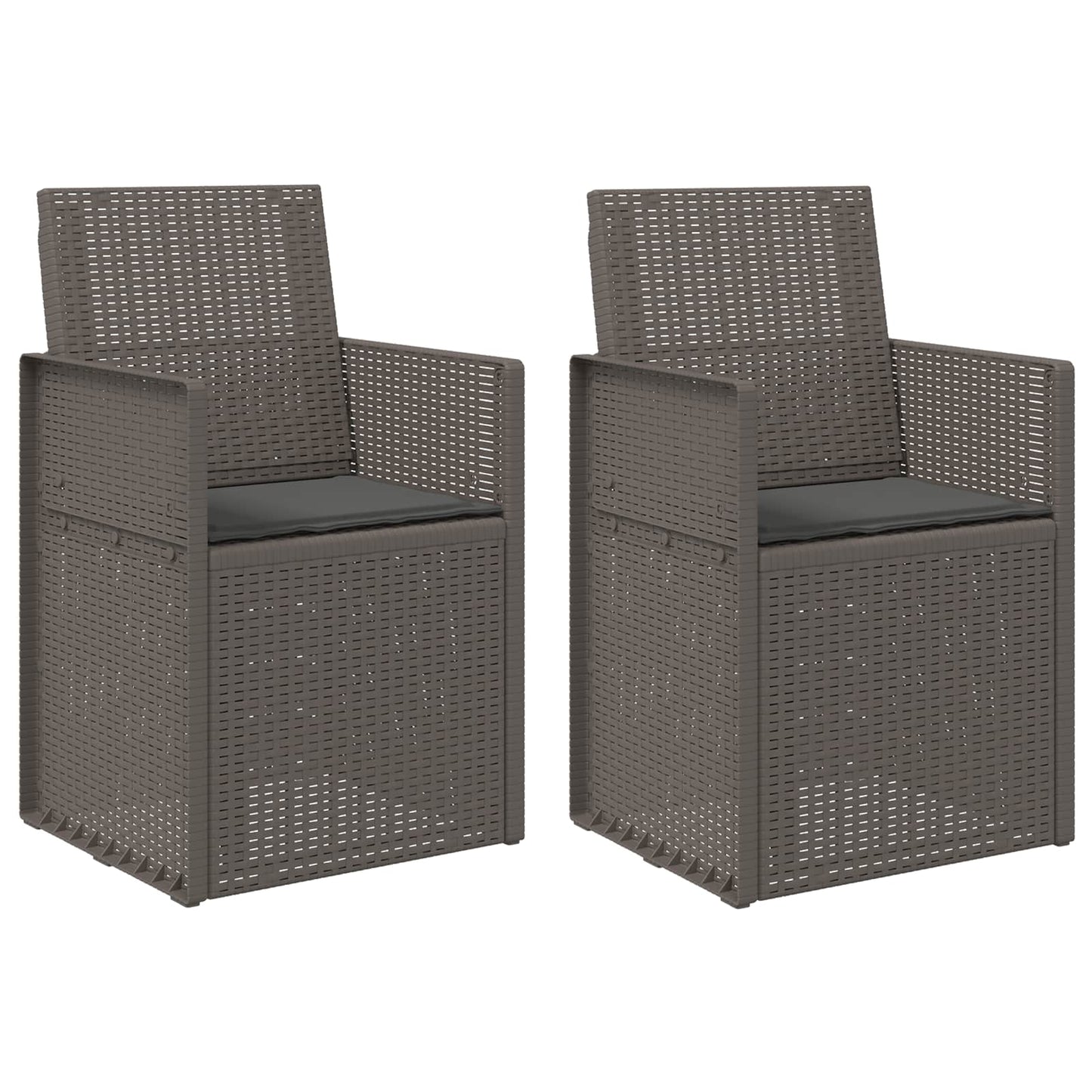 Sedie da pranzo da giardino 2 pcs Grigio chiaro e Antracite PP