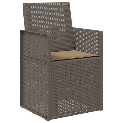 Sedie da pranzo da giardino 2 pcs Grigio chiaro e Tortora PP