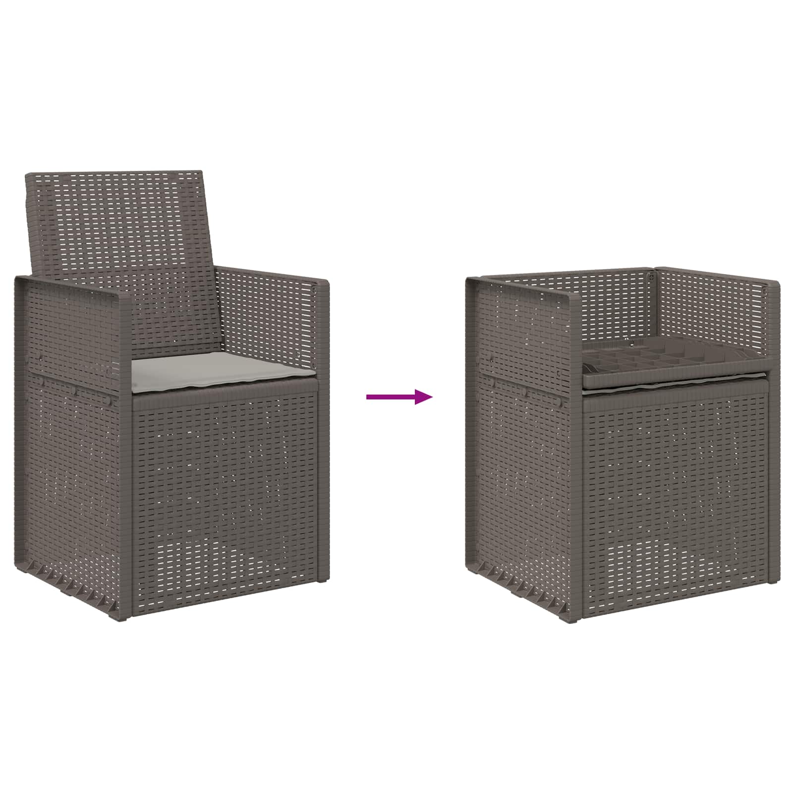 Sedie da pranzo da giardino 2 pcs Grigio Chiaro PP | homemem39