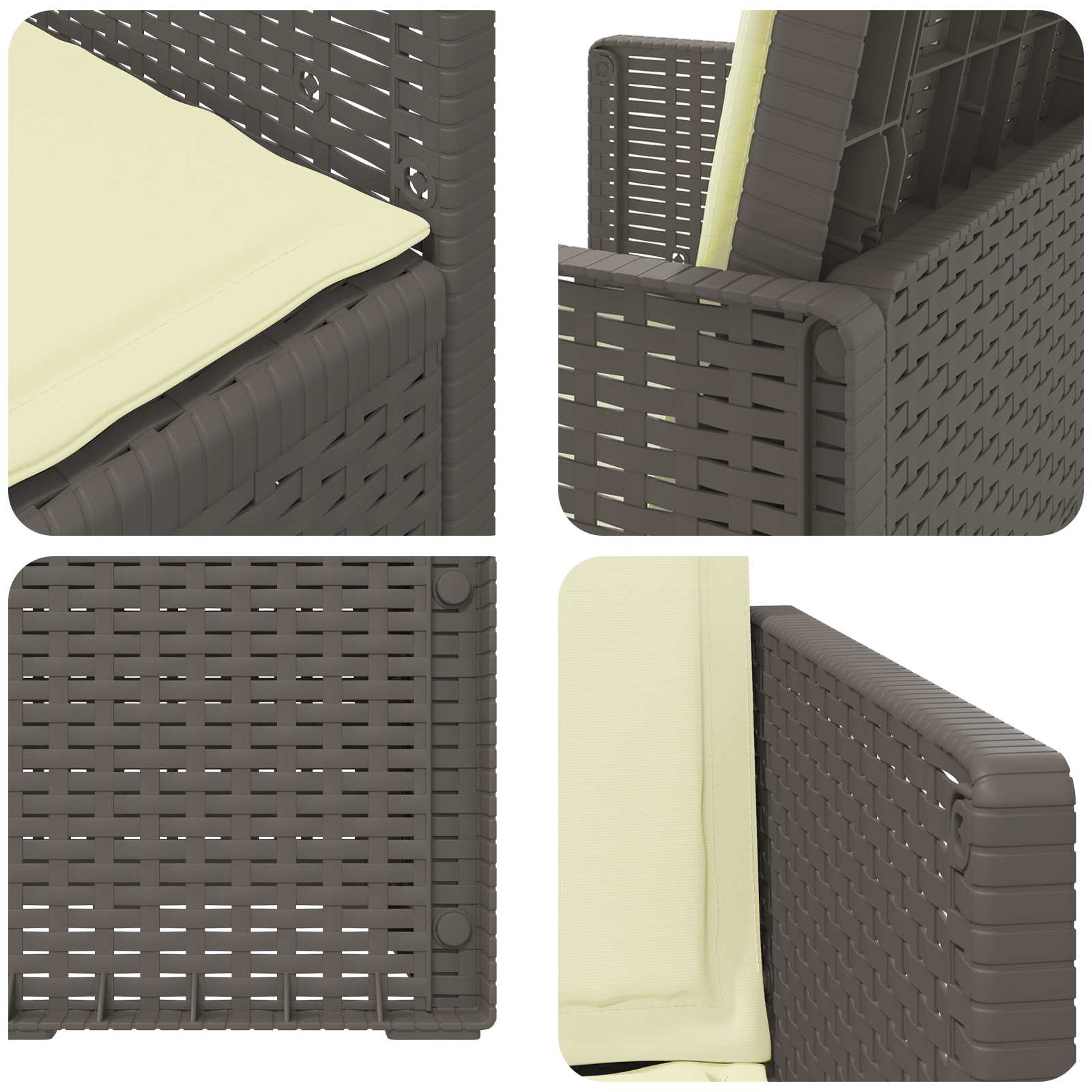 Sedie da pranzo da giardino 2 pcs Grigio chiaro e panna PP | homemem39