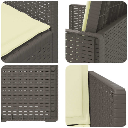 Sedie da pranzo da giardino 2 pcs Grigio chiaro e panna PP | homemem39