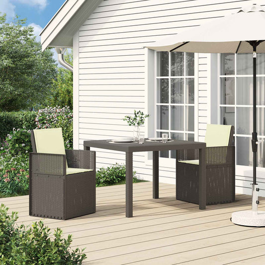 Sedie da pranzo da giardino 2 pcs Grigio chiaro e panna PP | homemem39