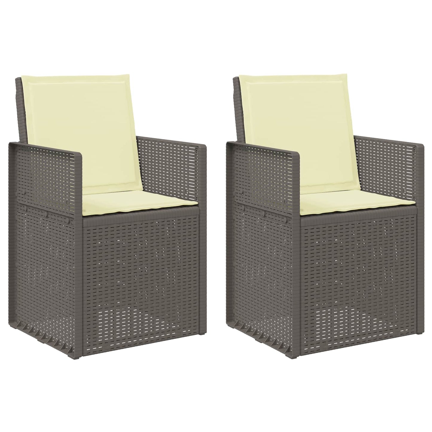Sedie da pranzo da giardino 2 pcs Grigio chiaro e panna PP | homemem39